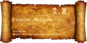 Kindler Melinda névjegykártya